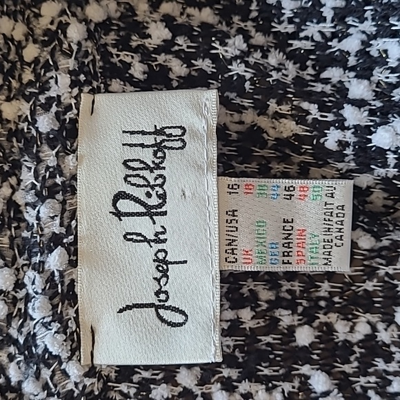 SZ16 Joseph Ribkoff Black White Ruffle Collar Blazer Jacket - Picture 7 of 9